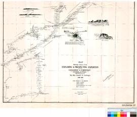 Map showing routes of the exploring and prospecting expeditions between Coolgardie and Kimberley (by) D.W. Carnegie, 1896-1897.