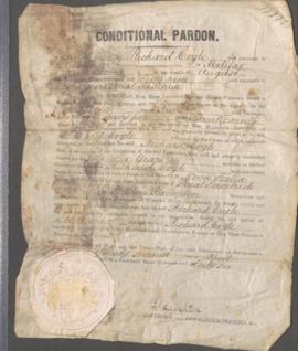 Conditional Pardon - Richard Coyle (Convict No. 6179)